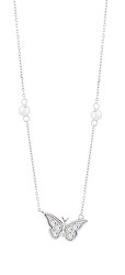 Affascinante collana in argento con zirconi e perle di fiume Metamorph 5360 00