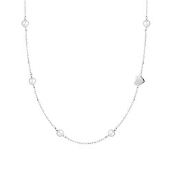 Romantický náhrdelník s riečnymi perlami a srdiečkom Pearl Passion 6156 01