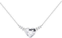 Romantický stříbrný náhrdelník Srdce s českým křišťálem Preciosa With Love 6144 00