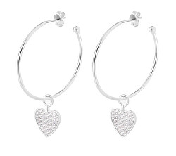 Orecchini 2in1 a cerchio in argento Cuore con zirconi Hoop Vibes Glamour 5427 00