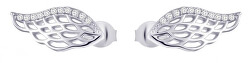 Silberne Ohrringe mit Zirkonen Angel Wings 5218 00