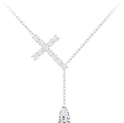 Strieborný náhrdelník Krížik Shiny Cross s kubickou zirkónia Preciosa 5301 00