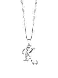Strieborný náhrdelník písmeno "K" 5380 00K (retiazka, prívesok)