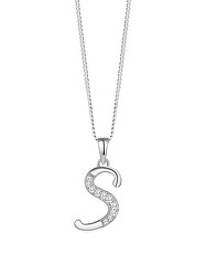 Strieborný náhrdelník písmeno "S" 5380 00S (retiazka, prívesok)
