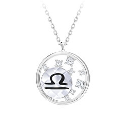 Stříbrný náhrdelník s českým křišťálem Váhy Sparkling Zodiac 6150 90 (řetízek, přívěsek)