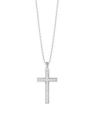 Stříbrný náhrdelník s kubickou zirkonií Preciosa Cross Candy 5407 00