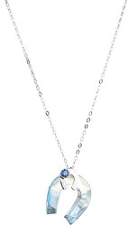 Dlhý strieborný náhrdelník s trblietavou podkovou Felicity 6657 68