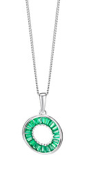 Collana in argento con zirconi verdi Twist Glamour 5418 66 (catenina, ciondolo)