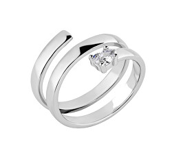 Anello aperto in argento con zircone cubico Twist Drop Glamour 5423 00