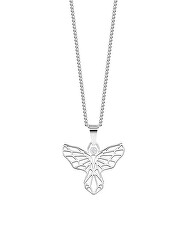 Stylový ocelový náhrdelník Origami Angel s kubickou zirkonií Preciosa 7440 00