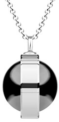 Unikátní stříbrný náhrdelník Singularis Hematit 6116 48 (řetízek, přívěsek)
