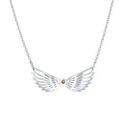 Dizajnový strieborný náhrdelník Glossy Angel N6340_RH (retiazka, prívesok)