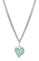 Dětský stříbrný náhrdelník Mint Heart KO6345_CU035_40_RH (řetízek, přívěsek)