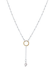 Elegantní bicolor náhrdelník Gold pearl N6381_RH