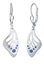 Krásné stříbrné náušnice Blue Butterfly NA6379_RH