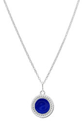 Módní stříbrný náhrdelník s modrým středem KO5140_BR030_45_RH  (řetízek, přívěsek)