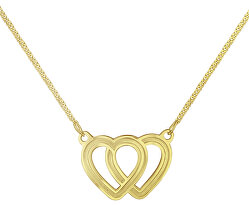 Nádherný pozlacený náhrdelník s propojenými srdci Lovela N6255