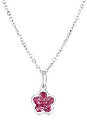 Něžný stříbrný náhrdelník Růžový květ KO6335_BR030_40_RH (řetízek, přívěsek)