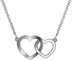 Romantický stříbrný náhrdelník se srdíčky Victoria N6319