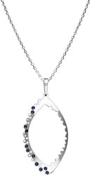 Stříbrný náhrdelník s krystaly Kapka KO1461_VO040_45_N_RH (řetízek, přívěsek)
