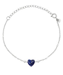 Incantevole bracciale in acciaio con cuore in lapislazzuli Candy TJ3600