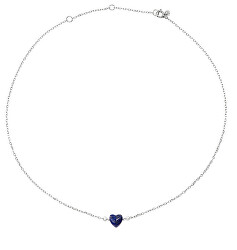 Romantische Stahlhalskette mit Lapislazuli-Herzen Candy TJ3597