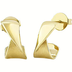 Stilvolle Ohrringe aus vergoldetem Stahl Retwist TJ3468