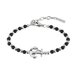Elegante bracciale di perline con ancora Black Onyx TJ2407