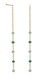 Fashion dlouhé pozlacené náušnice Emerald JEETG-J722