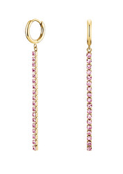 Incantevoli orecchini placcati oro con cristalli rosa Tennis JETRG-J917