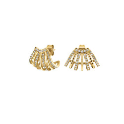 Oslnivé pozlacené náušnice s krystaly Swarovski JECCG-J1029