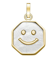 Pozlacený přívěsek s perletí The Pendant PE-Gold-Smiley S