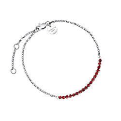 Affascinante bracciale in acciaio con cristalli rossi Tennis JBTSS-J913