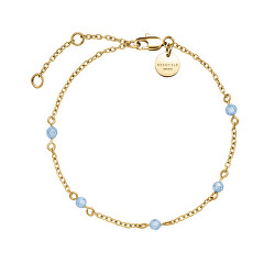 Szép aranyozott karkötő kék gyöngyökkel Essentials JBBSG-J814