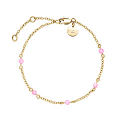 Raffinato bracciale placcato oro con perline rosa Essentials JBPSG-J813