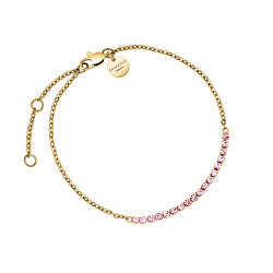 Affascinante bracciale placcato oro con cristalli rosa Tennis JBTRG-J905