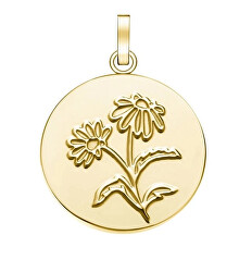 Půvabný pozlacený přívěsek PE-Gold-Daisy Flower Coin