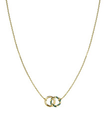 Stylový pozlacený náhrdelník z oceli Emerald JNEDG-J714