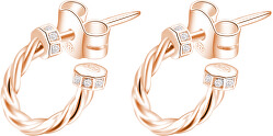Bronzene runde Ohrringe mit Zirkonen Storie RZO002