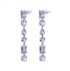 Luxusní stříbrné náušnice s fialovými zirkony Gemma RZGE21