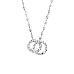 Moderní stříbrný náhrdelník se zirkony Cubica RZC040