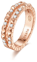 Originální bronzový prsten se zirkony Cubica RZA014
