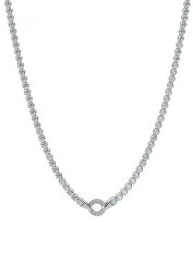 Třpytivý stříbrný náhrdelník s kroužkem na přívěsky Storie RZC052