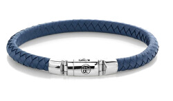 Half Round Braided Blue RR-L0135-S kék bőr karkötő
