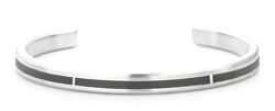 Bracciale rigido aperto in acciaio Bangle Brushed Black RR-MB001-S