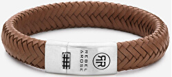 Brățară din piele pentru bărbați Braided oval - Handsome In Khaki RR-L0088-S