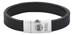 Brățară din piele pentru bărbați Lizard Neagra RR-L0058-S