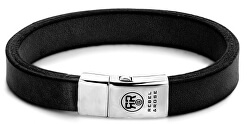 Brățară din piele pentru bărbațiVintage Negru RR-L0044-S