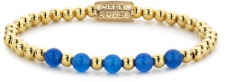 Zlatý korálkový náramek Yellow Gold meets Brightening Blue RR-60066-G
