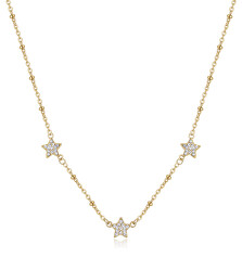 Slušivý pozlacený náhrdelník s hvězdičkami Aurora SAR41